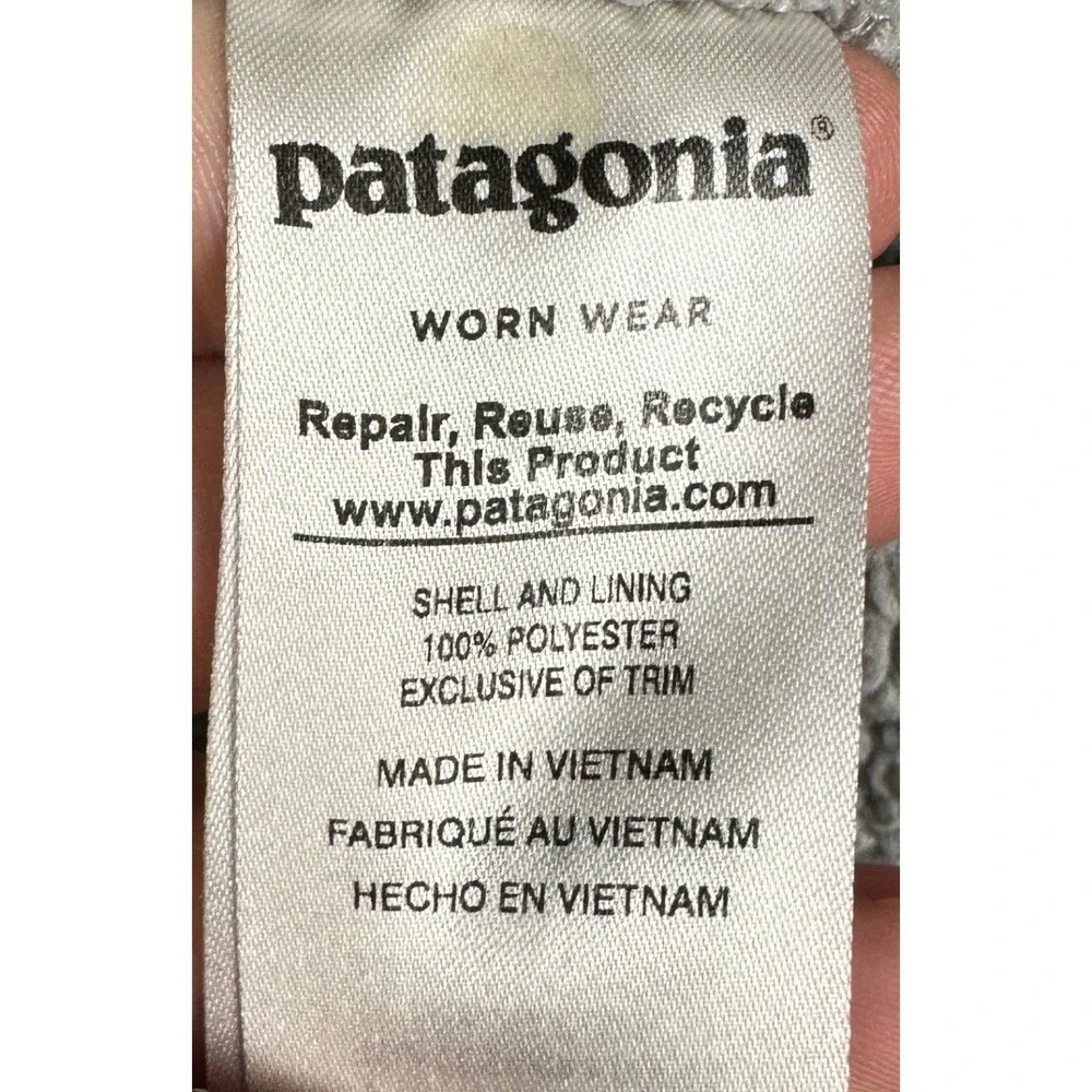 Patagonia Los Gatos Sweater Womens Small Grey Quarter Zip Fleece Pullover Logo